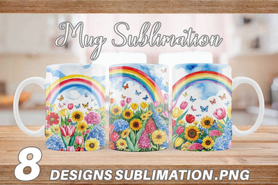Mug Wrap Watercolor Lush Garden Sublimation artnoy 