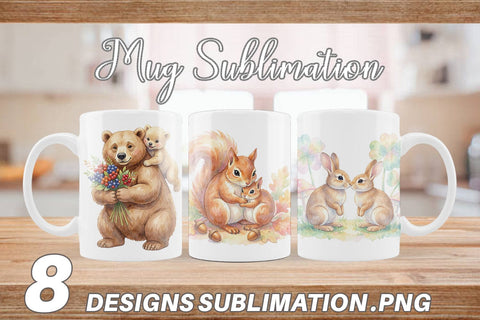 Mug Wrap Watercolor Magical Forest Motherhood Sublimation artnoy 