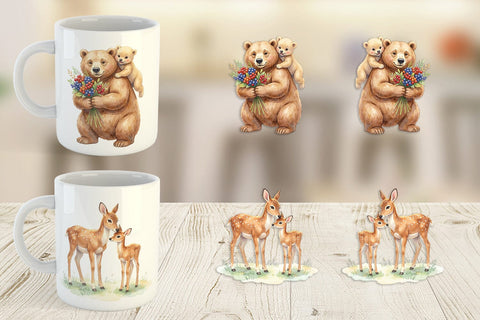 Mug Wrap Watercolor Magical Forest Motherhood Sublimation artnoy 