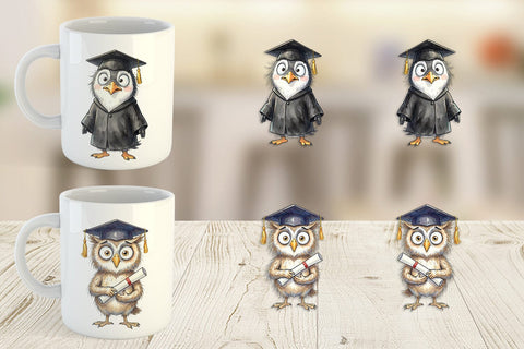 Mug Wrap Watercolor Messy Animal Graduation Sublimation artnoy 