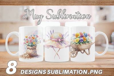 Mug Wrap Watercolor Moms Magic Garden Tools Sublimation artnoy 
