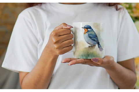Mug Wrap Watercolor Painting Birds Sublimation artnoy 
