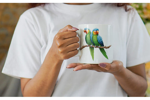 Mug Wrap Watercolor Parrot Sublimation artnoy 