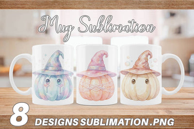 Mug Wrap Watercolor Pastel Fairytale Witch Hat Sublimation artnoy 