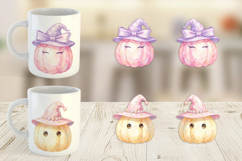 Mug Wrap Watercolor Pastel Fairytale Witch Hat Sublimation artnoy 