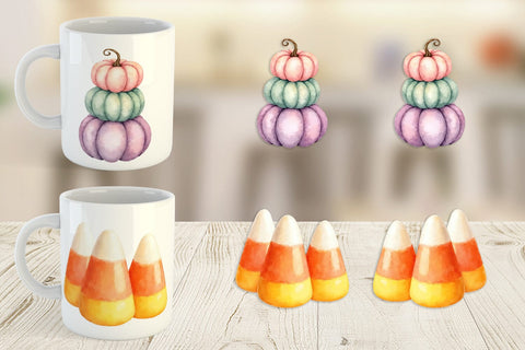 Mug Wrap Watercolor Pastel Goth Cuties Sublimation artnoy 