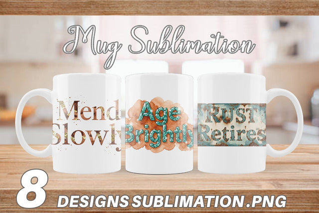 Mug Wrap Watercolor Patina Weathered Healing Art Sublimation artnoy 