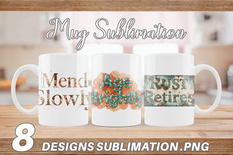 Mug Wrap Watercolor Patina Weathered Healing Art Sublimation artnoy 