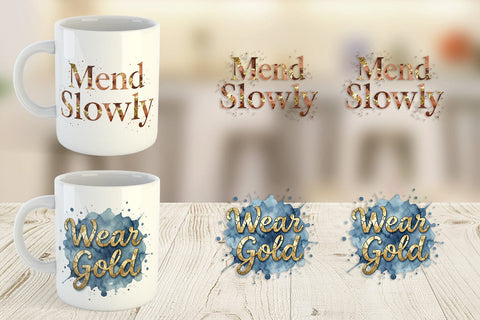 Mug Wrap Watercolor Patina Weathered Healing Art Sublimation artnoy 