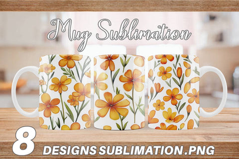 Mug Wrap Watercolor Phlox Petals Sublimation artnoy 