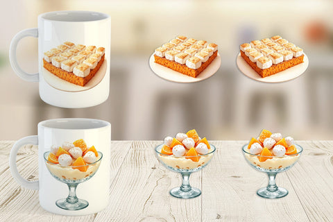 Mug Wrap Watercolor Quirky Thanksgiving Dishes Sublimation artnoy 