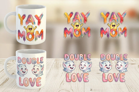 Mug Wrap Watercolor Quirky Ugly Cute Momster Art Quotes Sublimation artnoy 