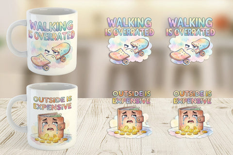 Mug Wrap Watercolor Reluctant Explorer Quotes Sublimation artnoy 