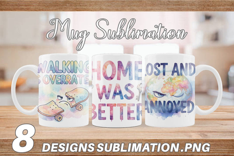 Mug Wrap Watercolor Reluctant Explorer Quotes Sublimation artnoy 