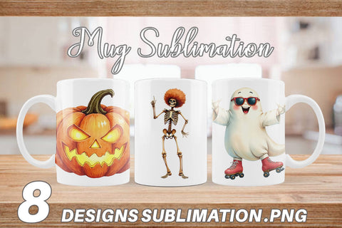 Mug Wrap Watercolor Retro Halloween Disco Sublimation artnoy 