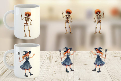 Mug Wrap Watercolor Retro Halloween Disco Sublimation artnoy 