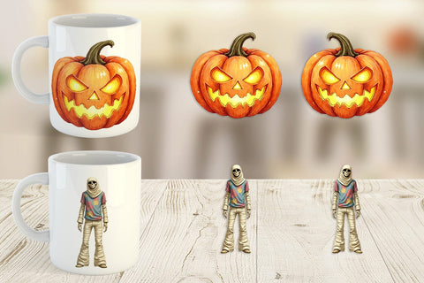 Mug Wrap Watercolor Retro Halloween Disco Sublimation artnoy 