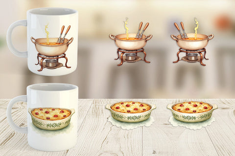 Mug Wrap Watercolor Retro Thanksgiving Prep Sublimation artnoy 