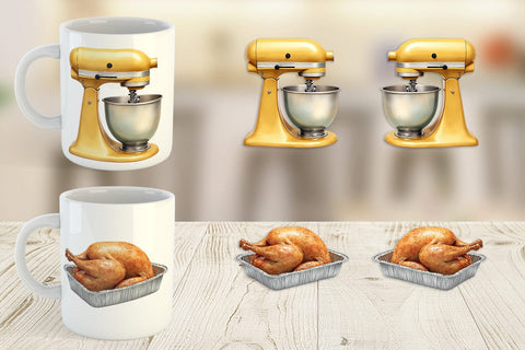 Mug Wrap Watercolor Retro Thanksgiving Prep Sublimation artnoy 