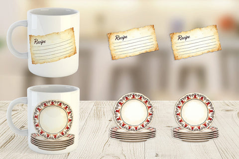 Mug Wrap Watercolor Retro Thanksgiving Prep Sublimation artnoy 