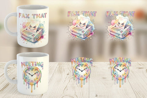 Mug Wrap Watercolor Sarcastic 90s Office Quotes Sublimation artnoy 