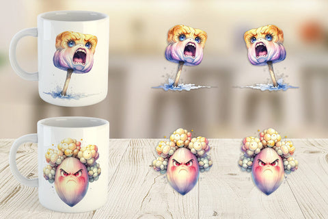 Mug Wrap Watercolor Sarcastic Camp Food Snacks Sublimation artnoy 