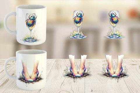 Mug Wrap Watercolor Sarcastic Glamping Fails Sublimation artnoy 