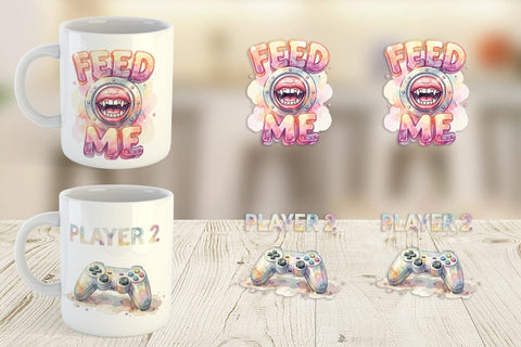 Mug Wrap Watercolor Sarcastic Retro Gaming Quotes Sublimation artnoy 