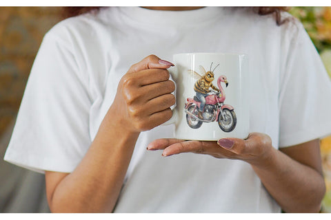 Mug Wrap Watercolor Sarcastic Rocker Bee Tropical Sublimation artnoy 