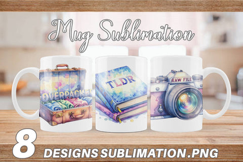 Mug Wrap Watercolor Sarcastic Wanderlust Quotes Sublimation artnoy 