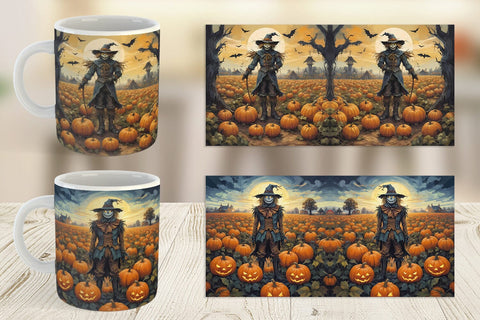 Mug Wrap Watercolor Scarecrow Sublimation artnoy 