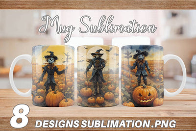 Mug Wrap Watercolor Scarecrow Sublimation artnoy 