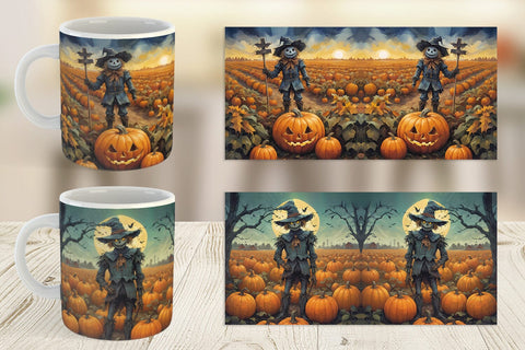Mug Wrap Watercolor Scarecrow Sublimation artnoy 