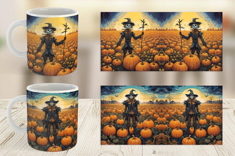 Mug Wrap Watercolor Scarecrow Sublimation artnoy 