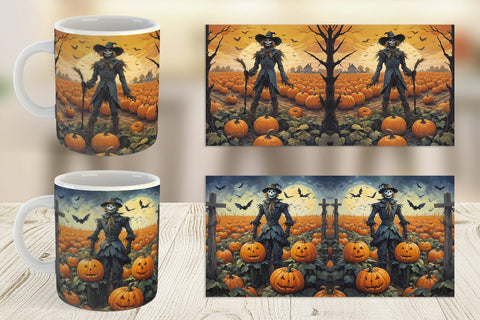 Mug Wrap Watercolor Scarecrow Sublimation artnoy 