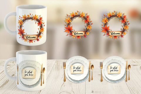 Mug Wrap Watercolor Signs of Thanks Sublimation artnoy 