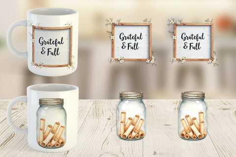 Mug Wrap Watercolor Signs of Thanks Sublimation artnoy 