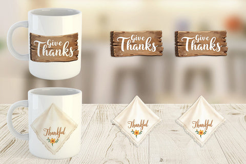 Mug Wrap Watercolor Signs of Thanks Sublimation artnoy 