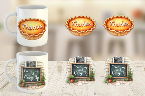 Mug Wrap Watercolor Signs of Thanks Sublimation artnoy 
