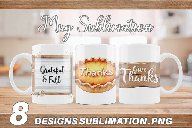 Mug Wrap Watercolor Signs of Thanks Sublimation artnoy 