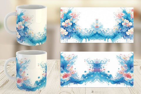 Mug Wrap Watercolor Splash Wave Sublimation artnoy 