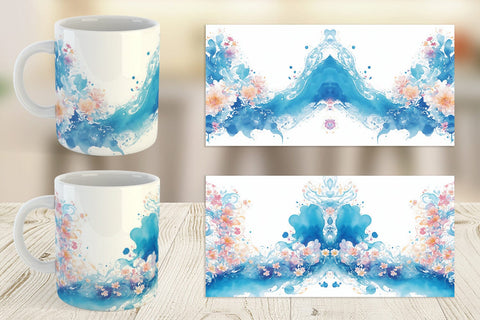 Mug Wrap Watercolor Splash Wave Sublimation artnoy 