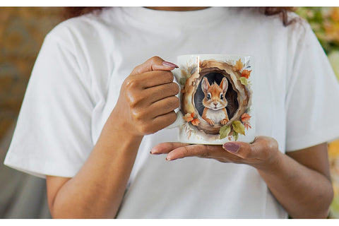 Mug Wrap Watercolor Squirrel Sublimation artnoy 