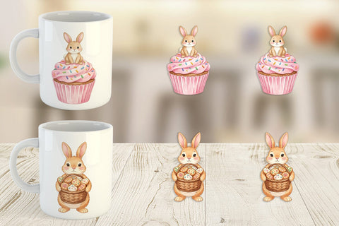 Mug Wrap Watercolor Sweet Candy Easter Bunny Sublimation artnoy 