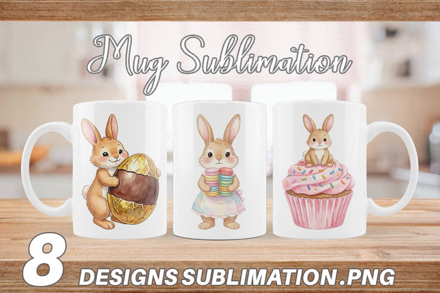 Mug Wrap Watercolor Sweet Candy Easter Bunny Sublimation artnoy 