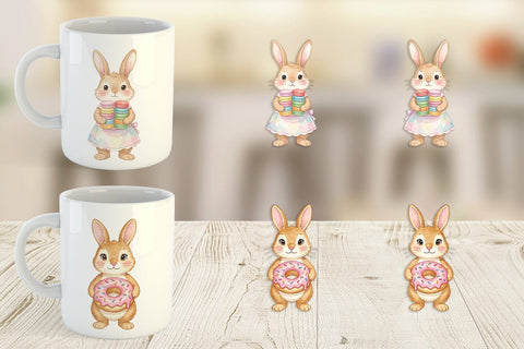 Mug Wrap Watercolor Sweet Candy Easter Bunny Sublimation artnoy 