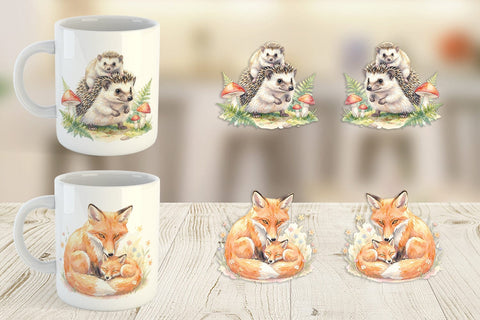 Mug Wrap Watercolor Sweet Forest Motherhood Sublimation artnoy 