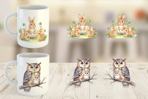 Mug Wrap Watercolor Sweet Forest Motherhood Sublimation artnoy 