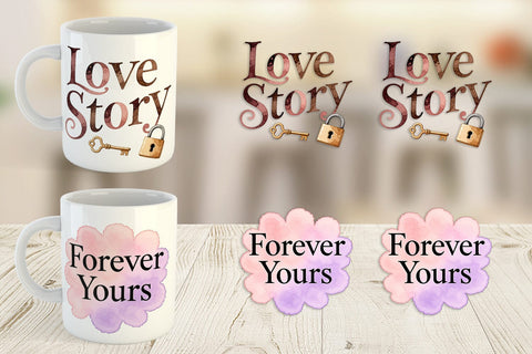 Mug Wrap Watercolor Sweetheart Quotes Sublimation artnoy 
