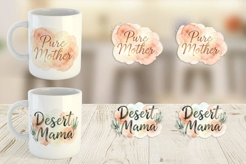 Mug Wrap Watercolor Terracotta Boho Abstract Mom Quotes Sublimation artnoy 
